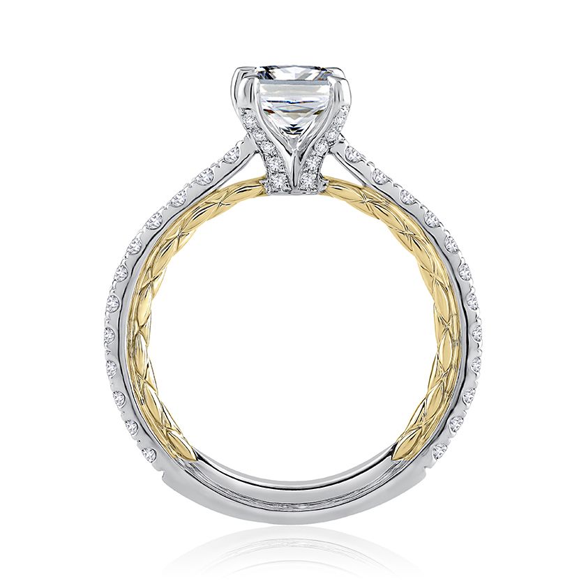 Elegant Two Tone Pear Cut Diamond Engagement Ring