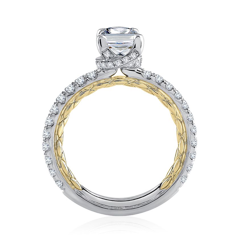 Modern Two Tone Pear Cut Diamond Engagement Ring
