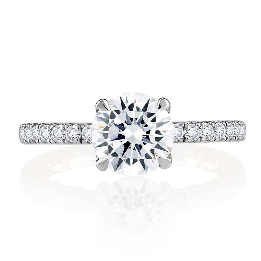 Classic Two Tone Round Cut Diamond Engagement Ring