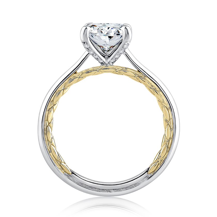 Elegant Two Tone Round Cut Diamond Engagement Ring