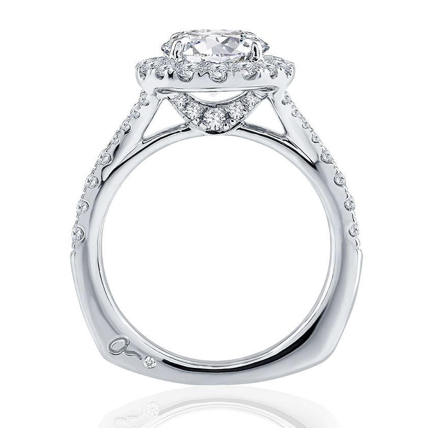 Modern Halo Round Cut Diamond Engagement Ring