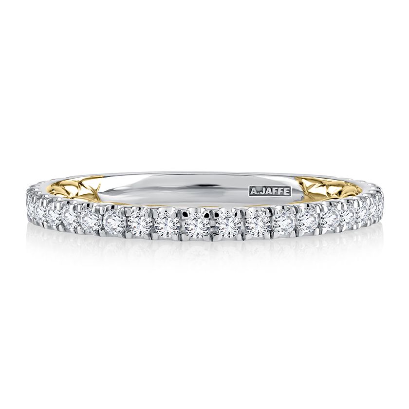 Sophisticated Two Tone Diamond Wedding Band