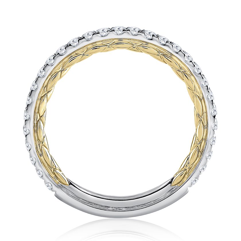 Stylish Two Tone Diamond Wedding Band