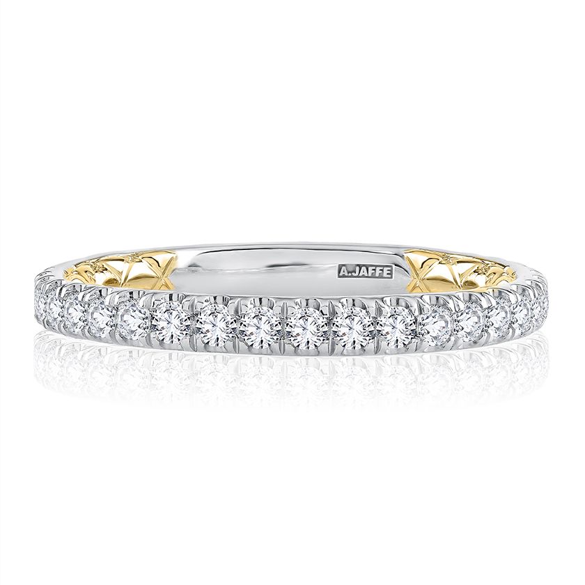 Graceful Two Tone Diamond Wedding Band