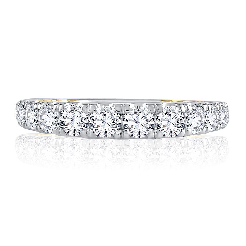 Stylish Two Tone Diamond Pavé Wedding Band