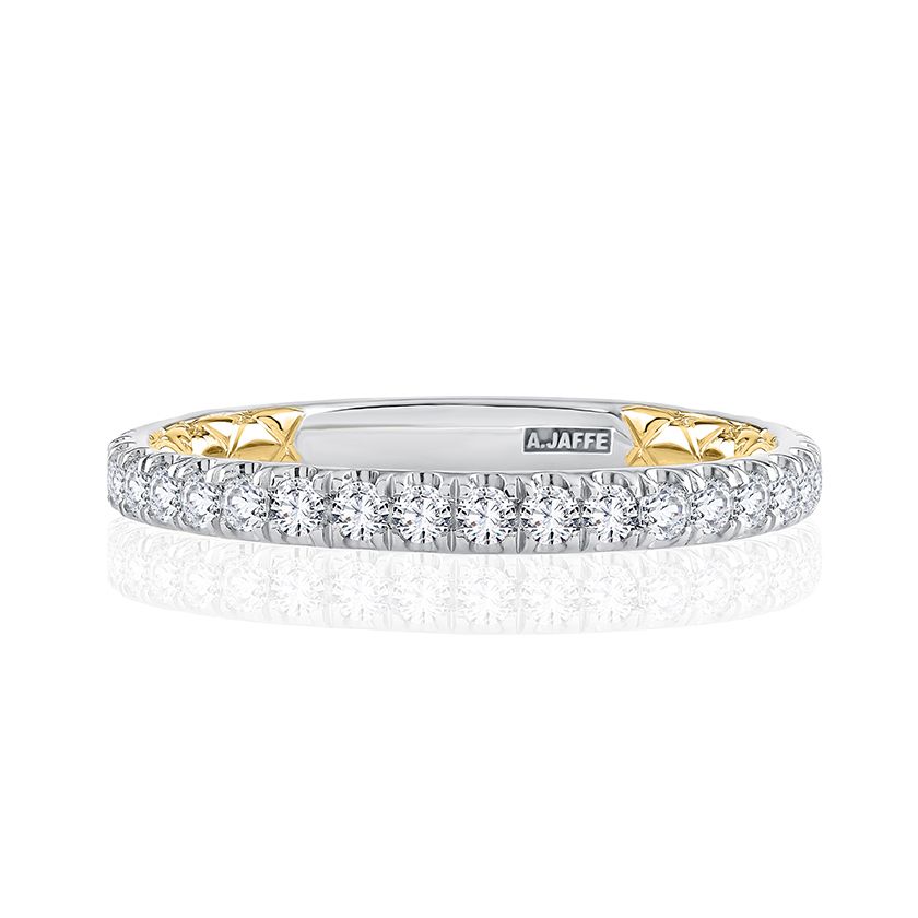Classic Two Tone Diamond Pavé Wedding Ring