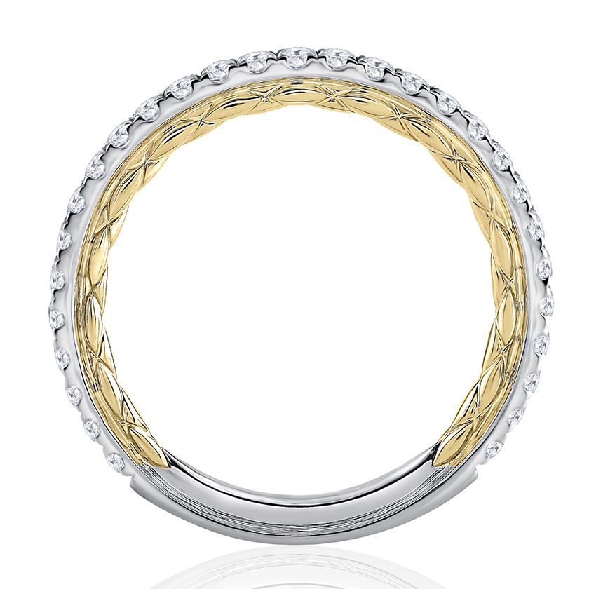 Delicate Two Tone Diamond Pavé Wedding Ring