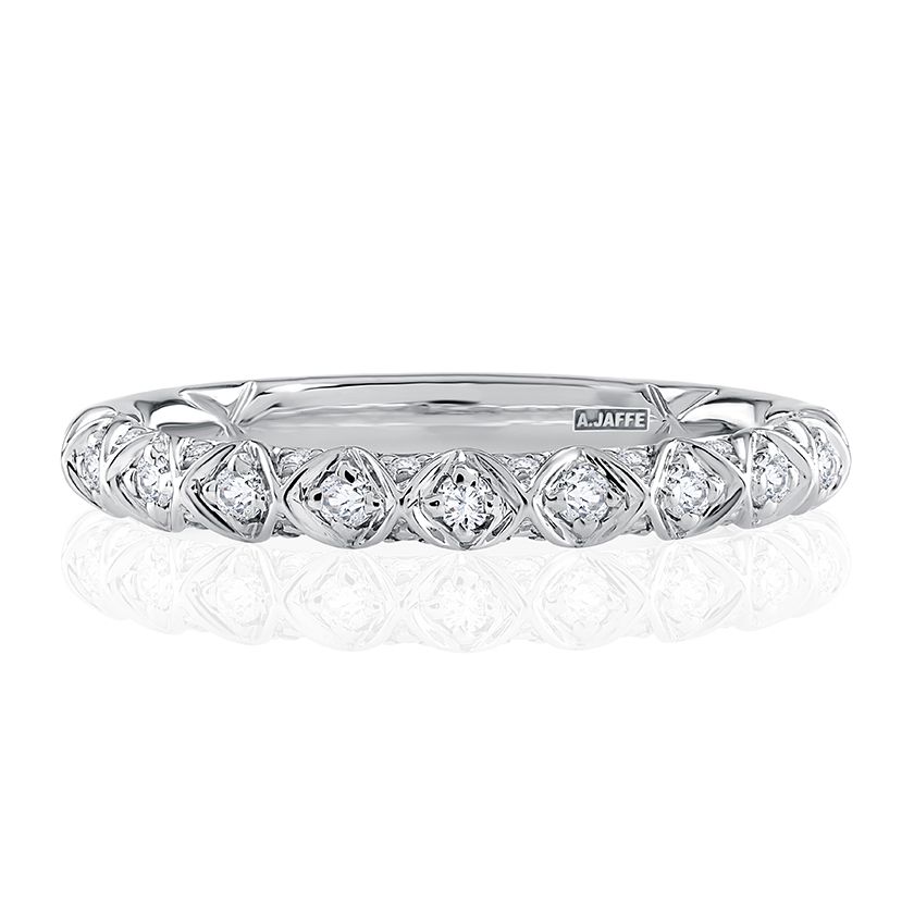 Geometric Diamond Pavé Wedding Ring