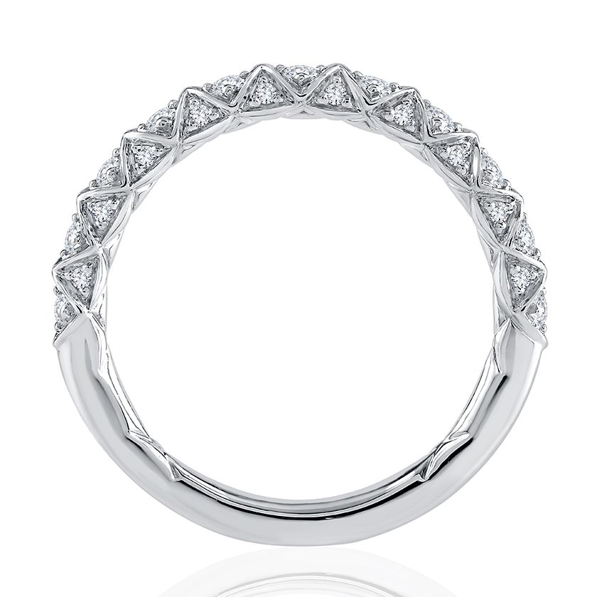 Geometric Diamond Pavé Wedding Ring
