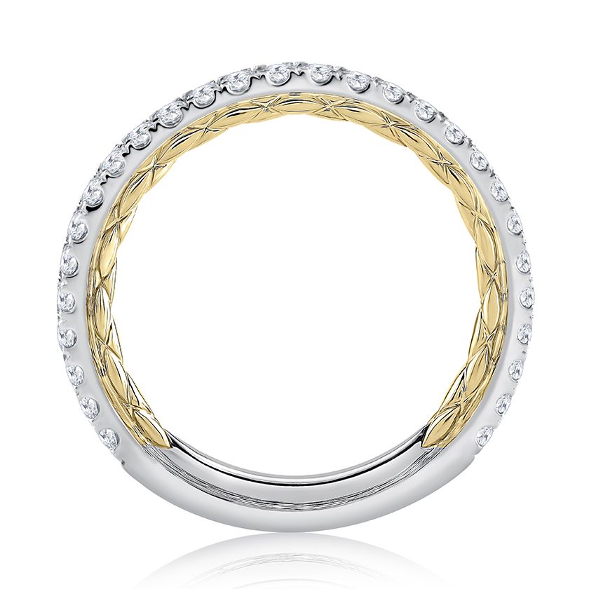 Delicate Two Tone Diamond Wedding Ring