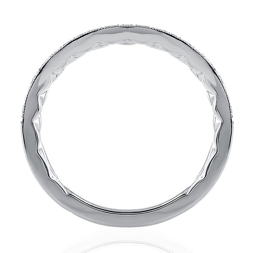 Vintage Inspired Contoured Diamond Pavé Wedding Band