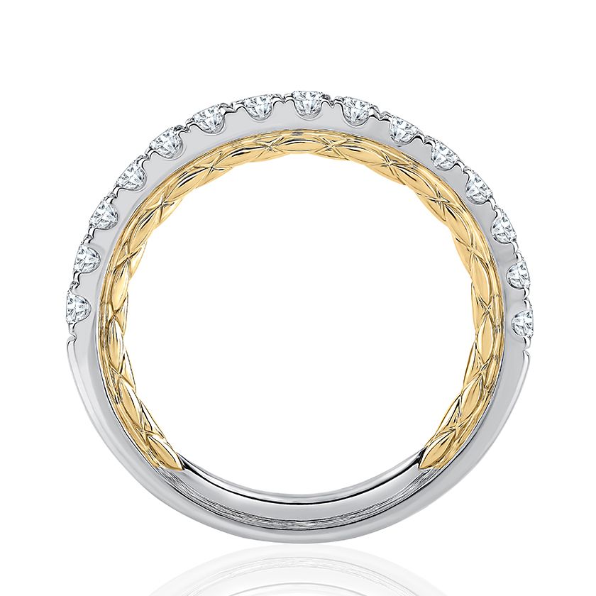 Contemporary Two Tone Diamond Wedding Band
