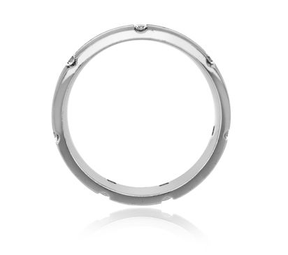 Grooved Modern Spoke Men's Diamond Ring