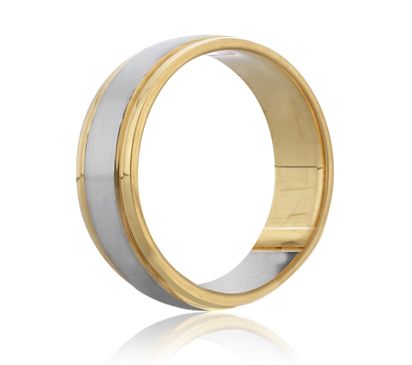 Broad Double Beveled Men's Ring