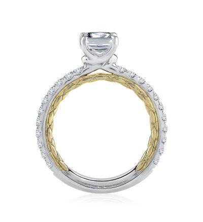 Sophisticated Two Tone Pear Cut Diamond Engagement Ring