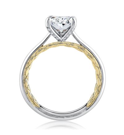 Elegant Two Tone Oval Cut Diamond Engagement Ring