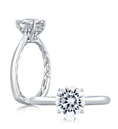 Solitaire Engagement Ring with Peek-a-Boo Diamonds