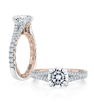 Regal Split Signature Round Diamond Engagement Ring