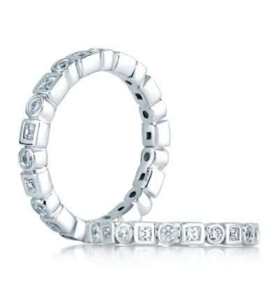 Round and Princess Eternity Anniversary Ring
