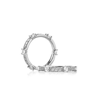 Segmented Round and Princess Cut Band Ring