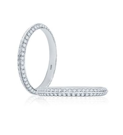 Angled Double Pave Stackable Band