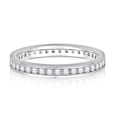 Channel Set Round Diamond Eternity Band