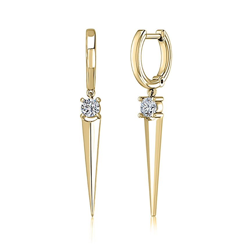 Sophisticated Diamond Dagger Drop Earrings