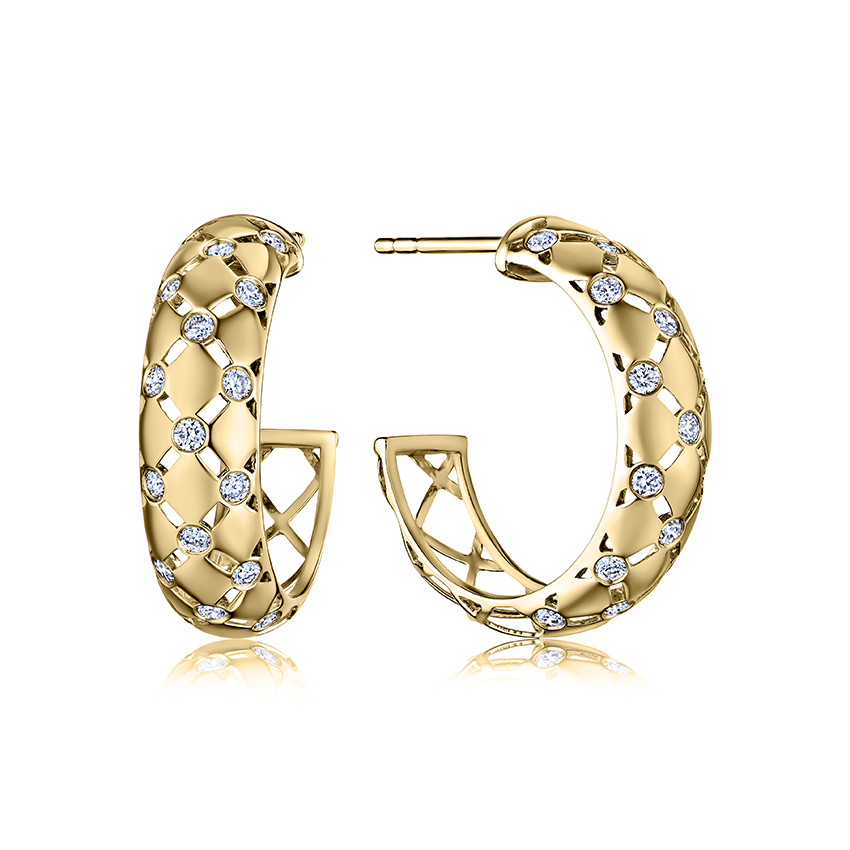 Quilted hoops with diamonds