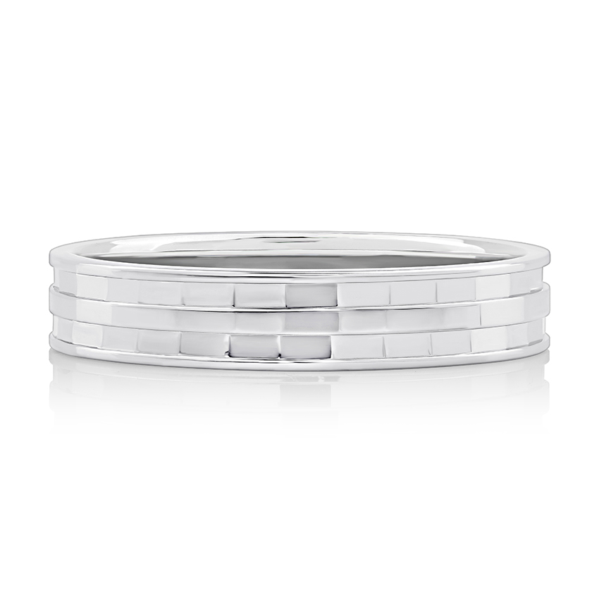 Hammered Platinum Men's Wedding Band