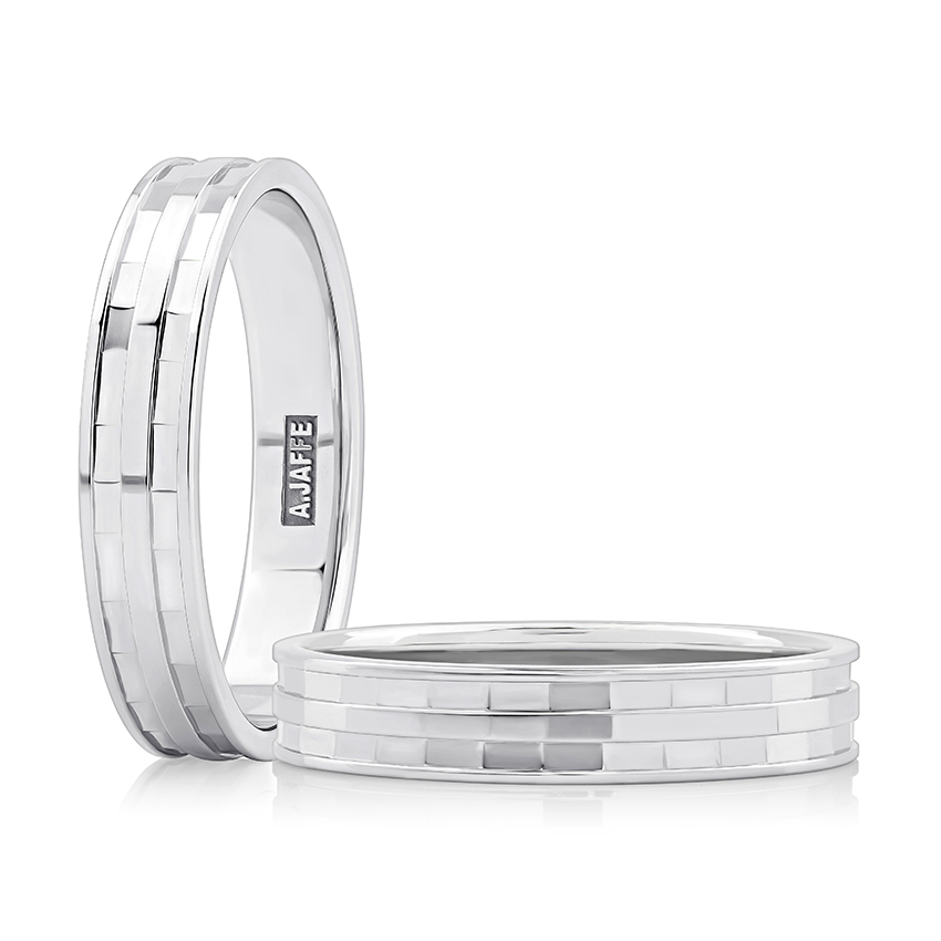 Hammered Platinum Men's Wedding Band