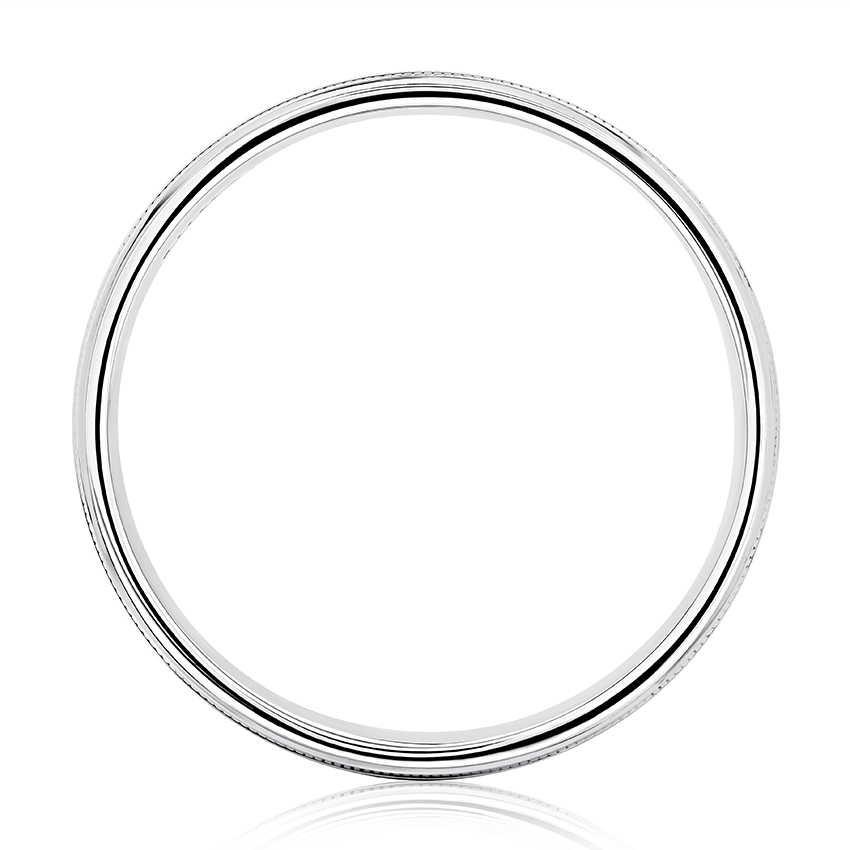 Classic Spiral Milgrain Detail Platinum Men's Wedding Band