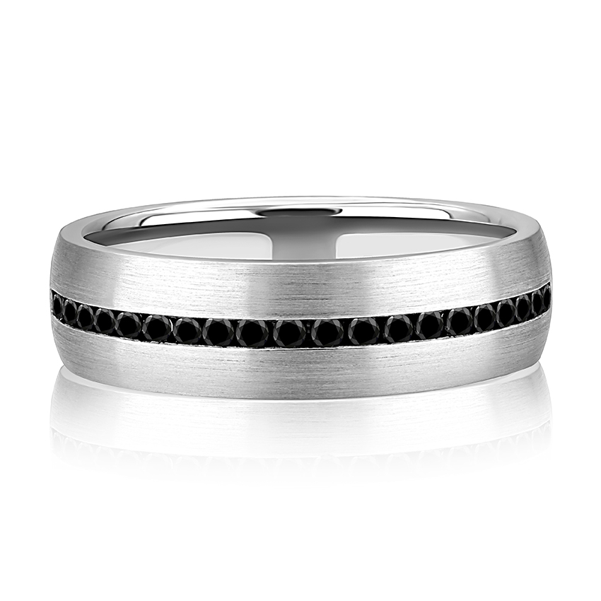 Channel-Set Satin Eternity Band