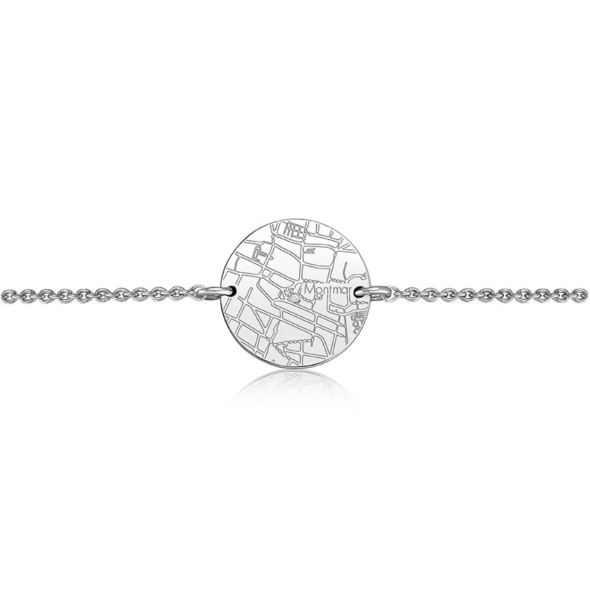 Sterling Silver Circle Map Bracelet