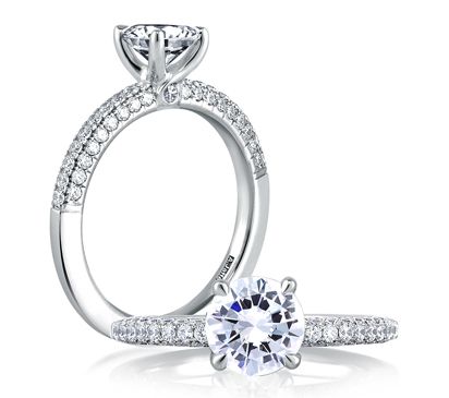 Delicate Micro Pave Engagement Ring