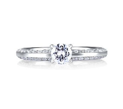 Double Pave Profiled Shank Engagement Ring