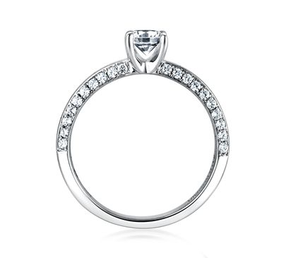 Double Pave Profiled Shank Engagement Ring