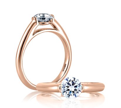 Modern Solitaire Cathedral Engagement Ring 