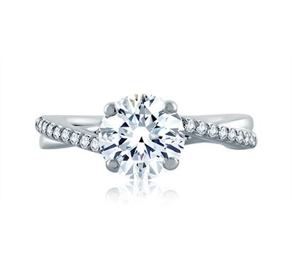 Diamond Asymetrical Bypass Engagement Ring