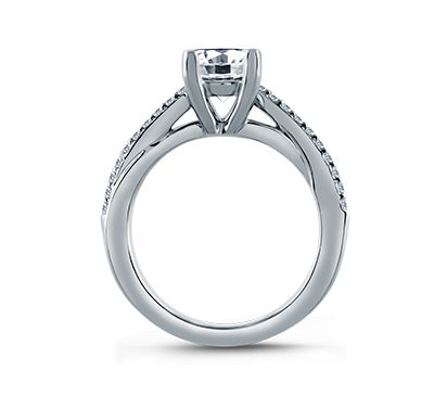Diamond Asymetrical Bypass Engagement Ring