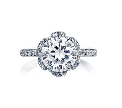 Statement Diamond Petal Engagement Ring 