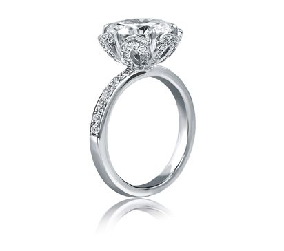 Statement Diamond Petal Engagement Ring 