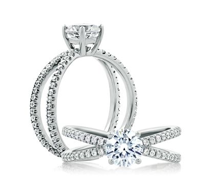 Delicate Split Shank with Round Center Engagement Ring