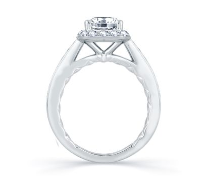 Exquisite Quilted Interior Halo Engagement Ring
