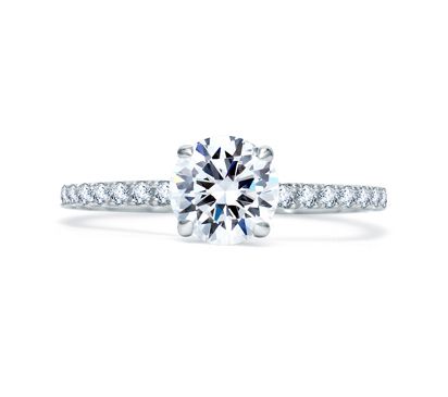 Unique Round Cut Quilted Engagement Ring