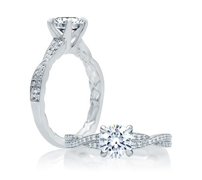 Crossover Diamond Shank Engagement Ring