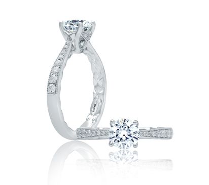 Tapered Diamond Shank Engagement Ring