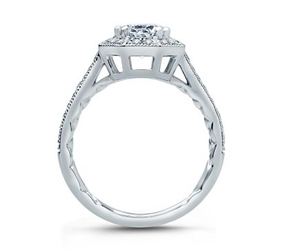 Octagonal Halo Modern Vintage Engagement Ring
