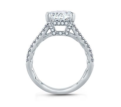 East/West Emerald Cut Modern Classic Engagement Ring