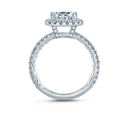 East/West Oval Cut Modern Classic Engagement Ring