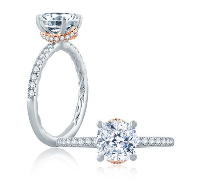 Delicate Cushion Solitaire with Belted Gallery Detail